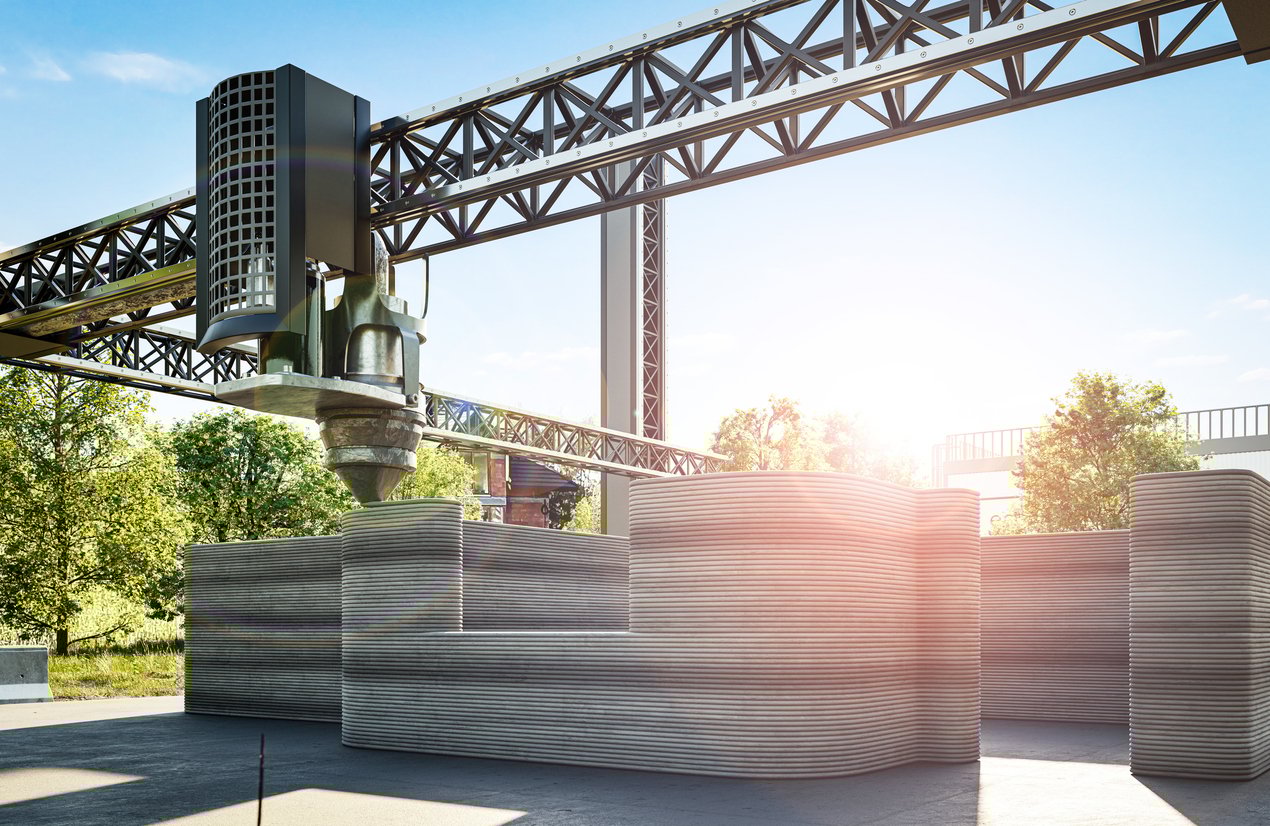 3D printing a house with concrete