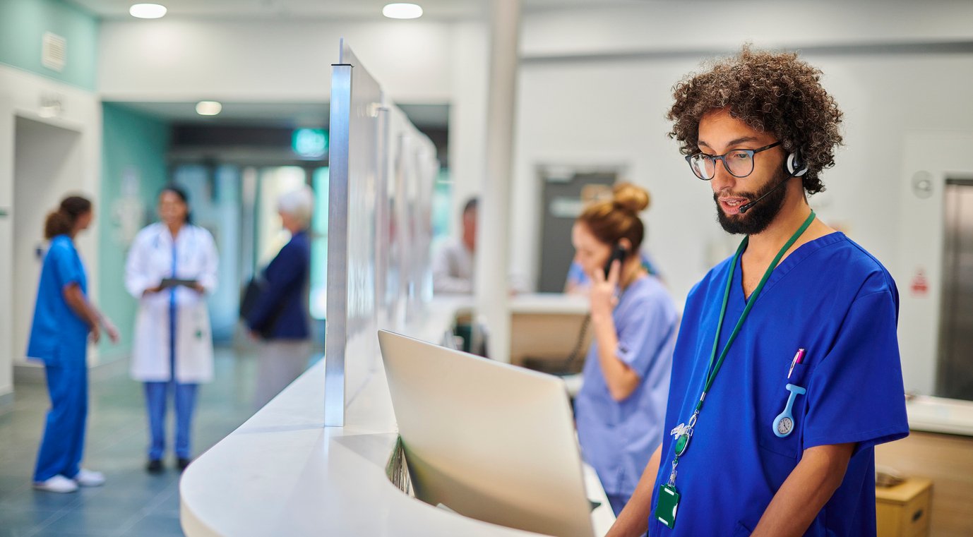 Medical office administrators at work