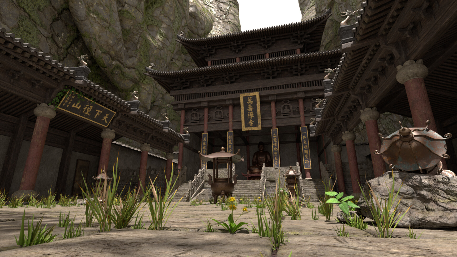 3D rendering of a temple