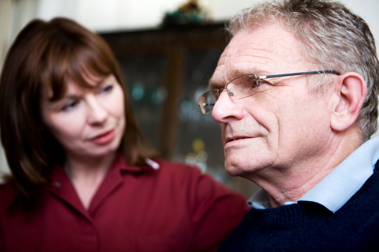 A middle-aged woman and her father