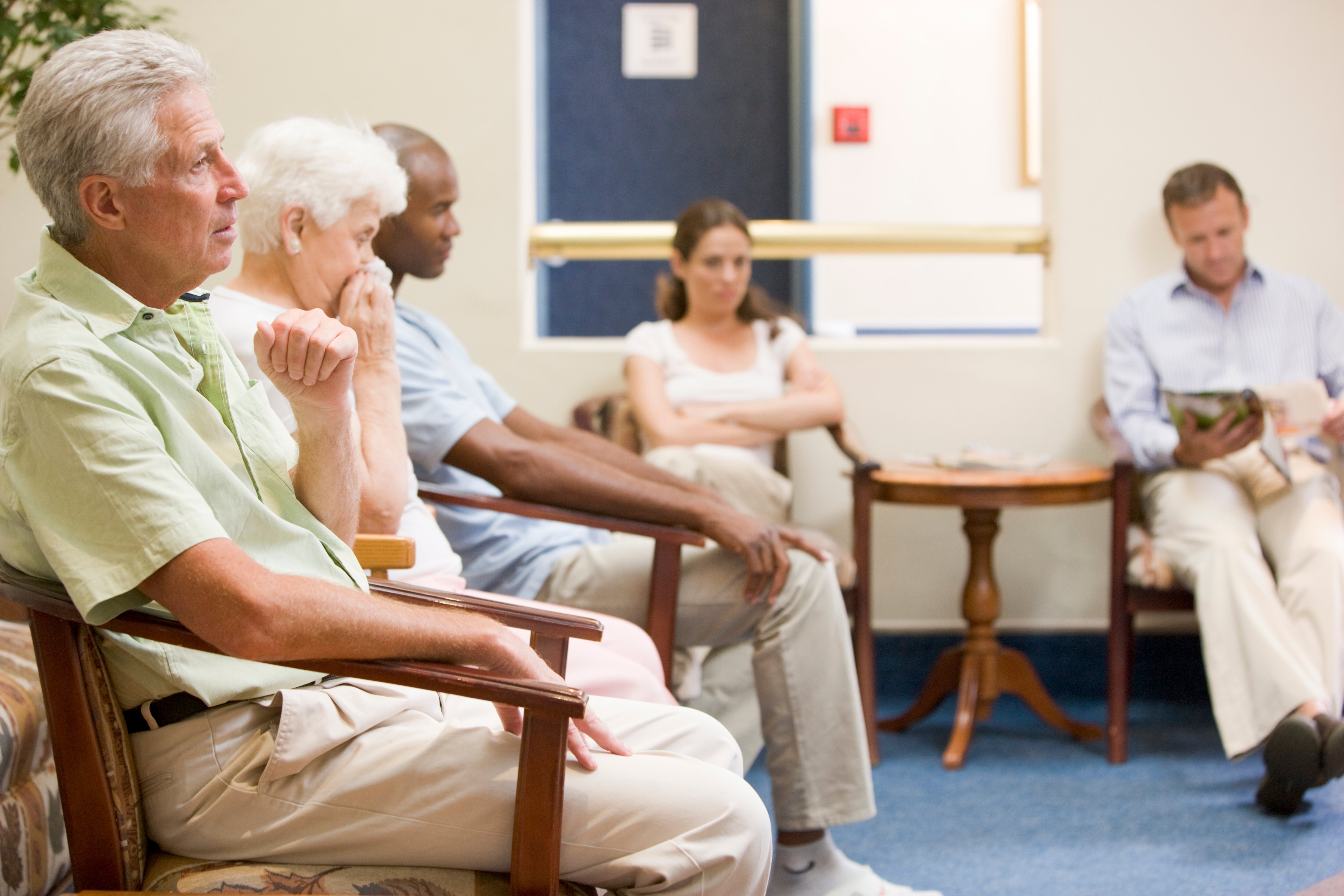 5 patients in clinic waiting room