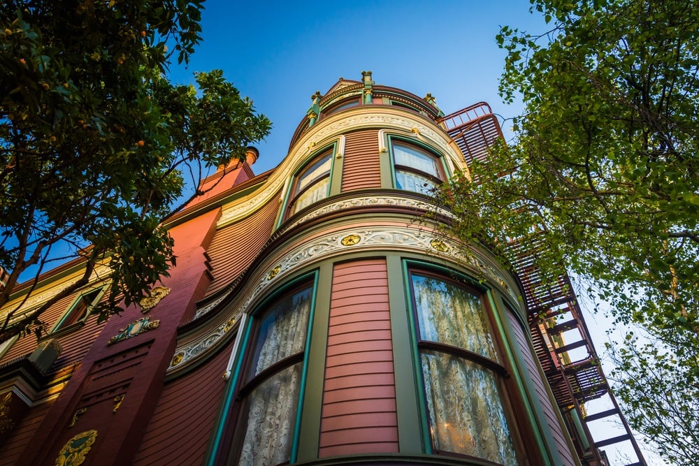 Victorian houses in San Francisco, California.